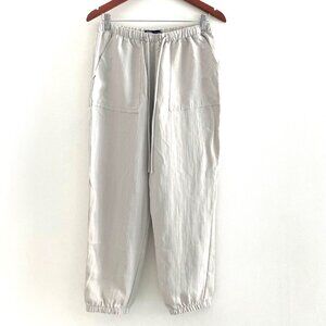 Zara Women Relaxed Pants in Light Beige Color Size S
